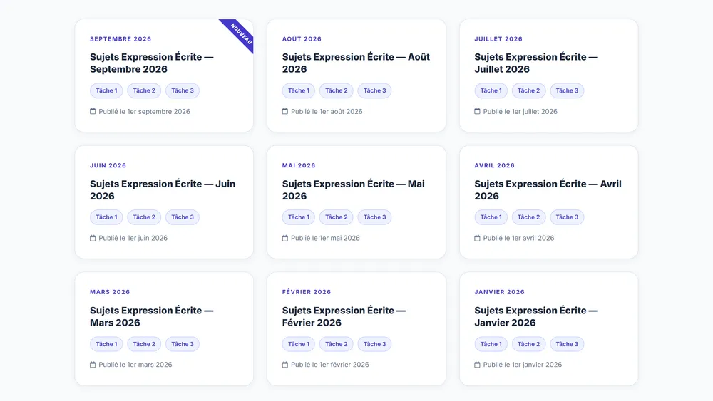 Aperçu de l'archive mensuelle des sujets d'Expression Écrite corrigés