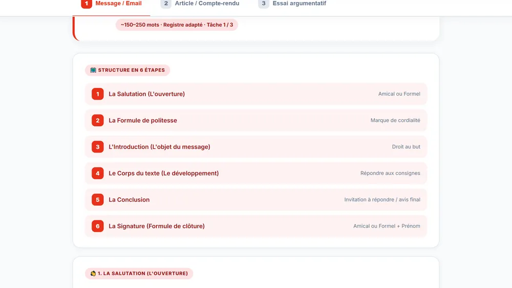 Aperçu du module Templates : structure en 6 étapes pour la tâche 1