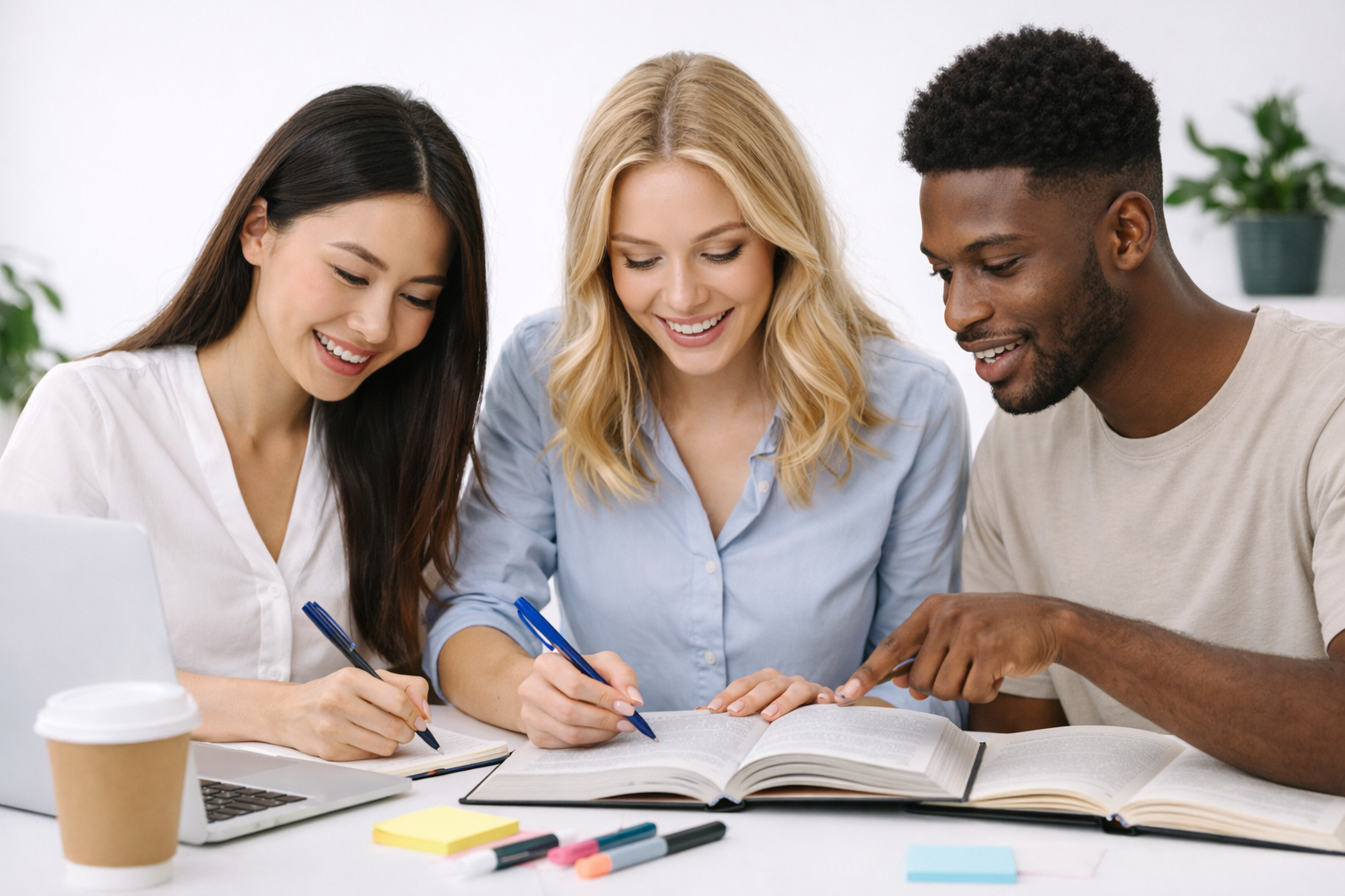 Étudiants en train de préparer le TCF